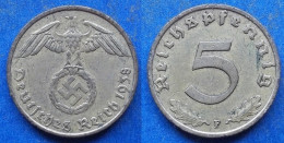 GERMANY - 5 Reichspfennig 1938 F KM# 91 III Reich (1933-1945) - Edelweiss Coins - 5 Reichspfennig