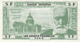 BANQUE ENFANTINE BILLET TTB 5F VICTOR HUGO JOUETS TRANSCAR - Ficción & Especímenes