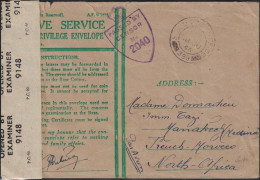 GRANDE BRETAGNE - ENVELOPPE ACTIVE SERVICE POUR MARRAKECH FRENCH MAROCCO - CAHET ET BANDE DE CENSURE PC90 - LE 18-7-1946 - Marcophilie