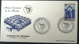 1985 FRANCE Annee Europeenne Musique Europe  Europa Jahr Der Musik Year Of Musik FDC Umschlag Sonderstempel 05 06 1985 - Collections (sans Albums)