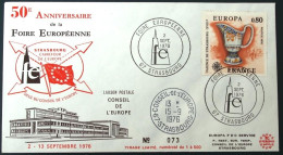 1976  FRANCE 50 Anniversaire Foire Européenne Strasbourg Conseil Europe Europarat  FDC  Markophilie Sonderstempel - Collections (sans Albums)