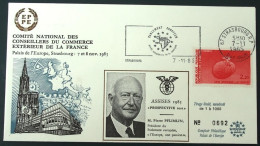 1985 FRANCE Parlement Europeen Europaparlament PFLIMLIN President  FDC  Markophilie Sonderstempel - Collections (sans Albums)