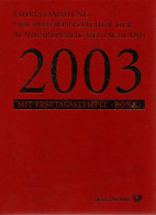 BRD Bund Jahressammlung 2003 - Gestempelt Mit Ersttagstempel - Im Schuber - Jaarlijkse Verzamelingen