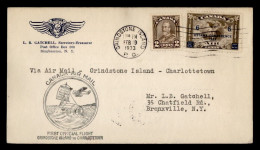 CANADA 1933 PRIMER VUELO GRINDSTONE ISLAND A CHARLOTTETOWN BARREL MAIL - Otros (Mar)