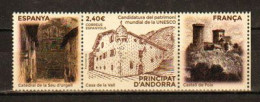 UNESCO.ANDORRA-FRANCIA-ESPAÑA.Chateau De Foix, Catedral Seo Urgell, Casa De La Vall, Nuevo ** - Unused Stamps