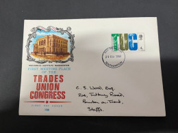 2-9-2023 (4 T 4) UK FDC Cover - 1968 - (1 Cover) Trade Union Congress - 1952-1971 Pre-Decimal Issues