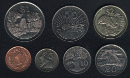 Simbabwe, Satz 1987, 1 + 5 + 10 + 20 + 50 Cent(s) + 1 + 2 Dollar(s) - Zimbabwe