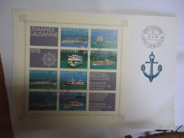 SWITZERLAND SHEET LEMANEX 1978  SHIPS  SHIP  BOATS - Other (Sea)