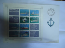 SWITZERLAND SHEET LEMANEX 1978  SHIPS  SHIP  BOATS - Otros (Mar)