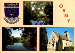 95 OSNY LE PARC ET LE CHATEAU DE GROUCHY L'ETANG DU PARC L'EGLISE ST PIERRE (BLASON) - Osny