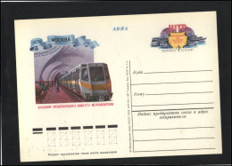 RUSSIA USSR Post Card Stamped Stationery USSR PK OM 068 Subway Locomotive Transportation - Unclassified