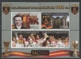 Turkey:Unused Block 100th Anniversary Of Galatasaray Sports Club, 2005, MNH - Nuevos