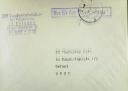 DDR: NfD-Brief POTSDAM Vom 26.8.86 Abs: ZBE Landwirtschaftsbau Abt. Projektierung An IH "Erfurter Hof" Erfurt - Briefe U. Dokumente