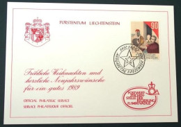 1988 Liechtenstein Weihnachten - Grußkarte Zum Jahreswechsel 1989 Carte De Voeux - Collections (sans Albums)