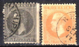 1872 - Roumanie - Prince Karl 1er - 2 Timbres - 1858-1880 Moldavia & Principality