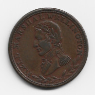 T4 -  GRAN BRETAÑA -  HALF PENNY TOKEN - FIELD MARSHAL - VELLIGNTON - 1813 - MBC - Autres & Non Classés