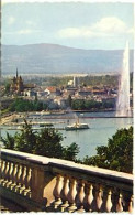 Postal  Suiza. Geneve, Vue Sur La Ville Depuis Cologny. 7-sui82 - Cologny