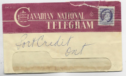 CANADA 4C ELISABETH PERFORE PERFIN LETTRE COVER CANADIA NATIONAL TELEGRAM CRECIT ONTARIO 1960 - Perfins