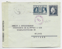 GRECE ENTIER COVER ENVELOPPE 1941 TO SUISSE CENSURE - Ganzsachen