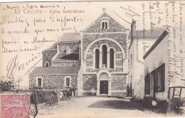 44. LE CELLIER. CPA. EGLISE SAINT MICHEL. ANIMATION.. ANNEE 1904  + TEXTE - Le Cellier