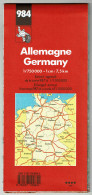 Carte Routière MICHELIN D'ALLEMAGNE N° 984 - 10eme édition 1997 - Parfait état - Cartes Routières