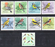 Pologne - 1966 - Série Compléte Des Oiseaux N° 1568 à 1576 - Obli 9 V - Afstempelingen & Vlagstempels