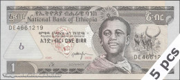 DWN - ETHIOPIA P.46c - 1 Birr EE 1995 (2003) UNC - Various Prefixes - DEALERS LOT X 5 - Etiopia