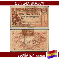 C0485.1# España 1937. 25 Cts. Lérida (VG) GON#8358 - Andere & Zonder Classificatie