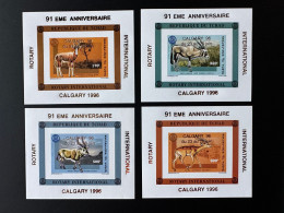 Tchad Chad Tschad 1996 Mi. Bl. E271B - H271B IMPERF Rotary International Calgary Gold Overprint Surcharge Or Faune Fauna - Andere & Zonder Classificatie