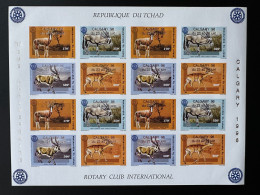 Tchad Chad Tschad 1996 Mi. 1452 - 1455 B IMPERF Kleinbogen Rotary International Calgary Gold Overprint Surcharge Or - Other & Unclassified