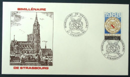 1988 France YT Tbre 2552 FDC  1er Jour - Strasbourg Bimiillénaire Cachet Spécial Sonderstempel - Collections (sans Albums)