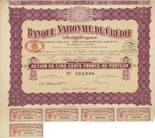 Titre De 1923 - Banque Nationale De Crédit - - Banque & Assurance