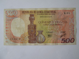 Equatorial Guinea 500 Francs 1985 Banknote,see Pictures - Equatorial Guinea