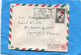 Marcophilie-Tchad -lettre -pour France Cad Fort Lamy+flamme  Faune Grande Chasse1963 Stamps N° 197 - Tchad (1960-...)