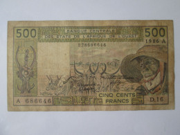 Ivory Coast/Cote D'Ivoire 500 Francs 1986 Banknote,see Pictures - Côte D'Ivoire