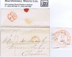 Ireland Limerick 1831 Entire Letter To Dublin With Experimental Fixed-year LIMERICK/*1831* Cds In Red - Prefilatelia