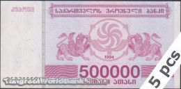 DWN - GEORGIA P.51 - 500000 500.000 Kuponi 1994 UNC - Various Prefixes - DEALERS LOT X 5 - Géorgie