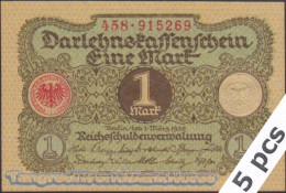 DWN - GERMANY P.58 - 1 Mark 1920 AU/UNC - Various Prefixes - DEALERS LOT X 5 - 1 Mark