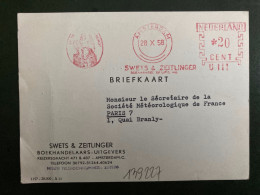 CP SWETS & ZEITLINGER BOEKHANDELAARS - UITGEVERS EMA U 111 à 20 Du 28 X 58 AMSTERDAM - Maschinenstempel (EMA)