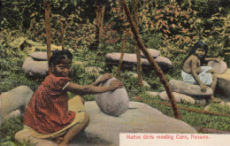 Panama-Native Girls Meaning Corn 1909 - Antique Postcard - Panama