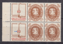 Denmark 1930/1933 Publicity Advertising AFA 41, Mint Never Hinged Piece Of 4, Error On Down Stamp 6 Instead Of G - Unused Stamps