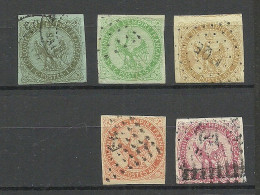 FRANCE Colonies 1859/1865 = 5 Values From Set Michel 1 - 6 O Adler Eagle Aigle Imperial - Águila Imperial