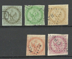 FRANCE Colonies 1859/1865 = 5 Values From Set Michel 1 - 6 O Adler Eagle Aigle Imperial - Aquila Imperiale