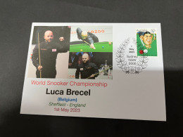 3-9-2023 (4 T 7) Snooker World Champion 2023 - Luca Brecel (Belgium) With Snooker Stamp (1-5-2023) - Sin Clasificación