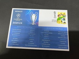 3-9-2023 (4 T 7) Football -  Champions League 2023-24 Draw Announced From Monaco (with Football OZ Stamp) - Andere & Zonder Classificatie