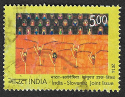 India 2014 India Slovenia Joint Issue, Dance, Culture, Swing Game, Rs 5 Used(**) Inde Indien - Gebruikt