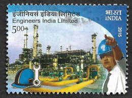 India 2015 Engineers India Limited, Technical For Oil And Gas, Energy, Safety Helmet, Job, Rs 5 Used (**) Inde Indien - Gebruikt