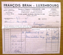 Luxembourg Ancienne Facture François BRAM Luxembourg De 1935 - Luxembourg