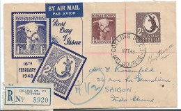 AUSTRALIEN 475 / Freimarken Von 1948 Auf Einschreiben FDC Nach Saigon, Indochina - Cartas & Documentos