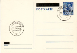 LUXEMBOURG GERMAN OCCUPATION 1940 POSTCARD P 7 WITH POSTMARK - 1940-1944 Ocupación Alemana